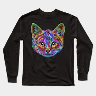 Splash Art Cat T Shirt | Gifts for Cat lovers Long Sleeve T-Shirt